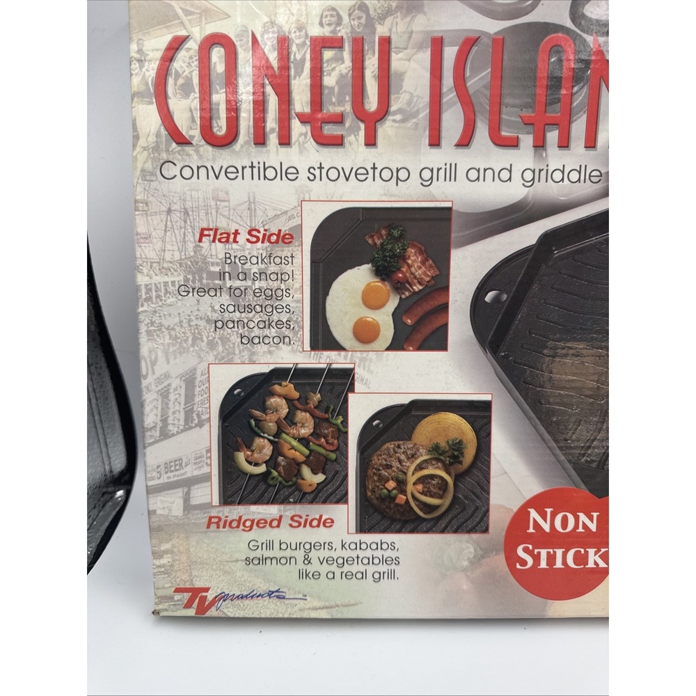 Coney Island Grill by Gourmet Trends - Convertible Stovetop Grill New In Box